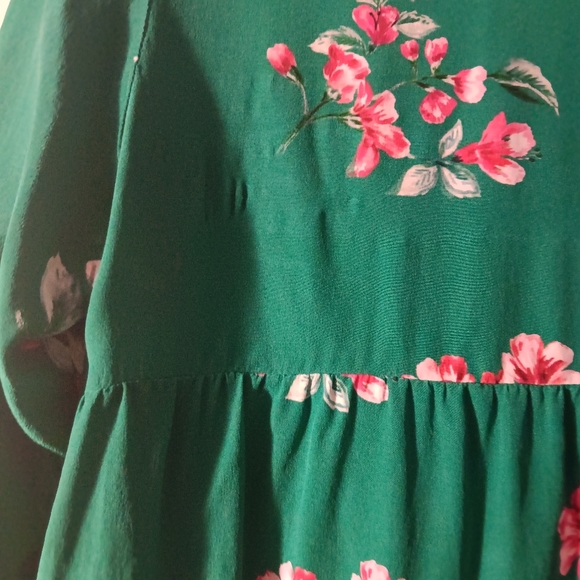 SEZANE Green Floral Silk ANNA Blouse 42 - Picture 8 of 9